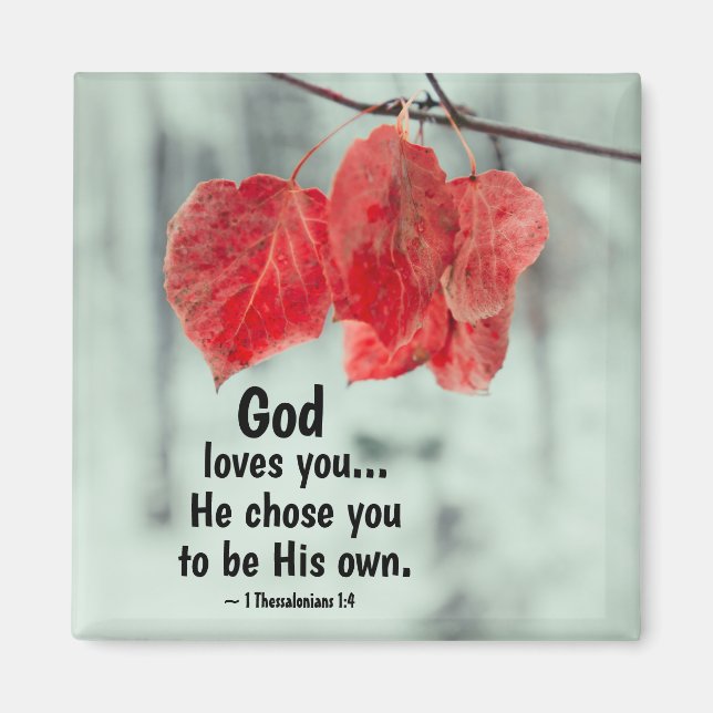 Aimant 1 Thessaloniciens 1:4 Dieu t'aime... Il t'a choisi (Devant)