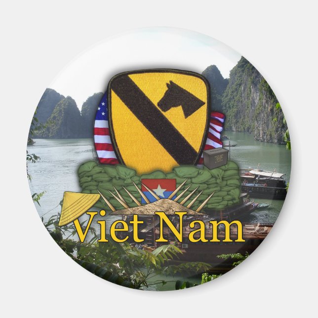 Aimant 1ère division de cavalerie vétérans vietnam vétéra (Devant)