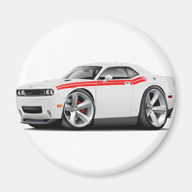 Aimant 2009-11 Challenger RT White-Red Car (Devant)