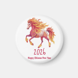 Aimant 2026 Fiery Horse – Happy Chinese New Year