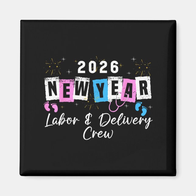 Aimant 2026 New Year Labor And Delivery Nurse Fireworks E (Devant)