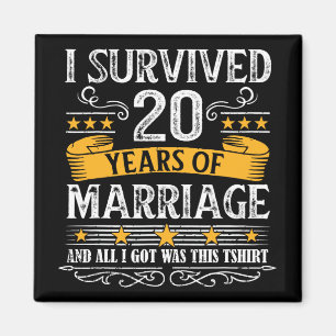 Aimant 20e anniversaire de Mariage mariée de jupes mari W