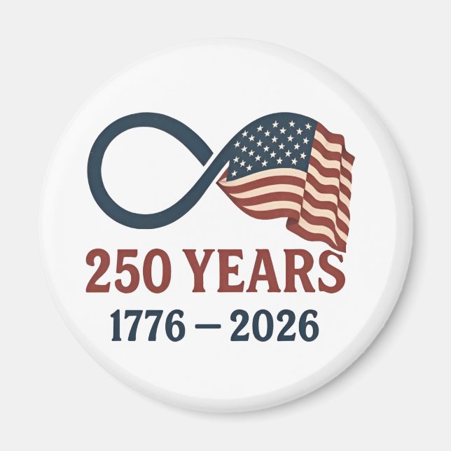 Aimant 250 Anniversaire 1776-2026 USA Patriotique (Devant)