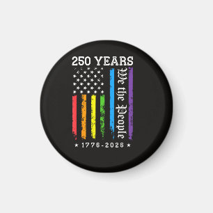 Aimant 250 Ans de Drapeau de Fierté LGBT Américain 250e A