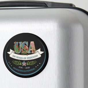 Aimant 250 Ans de Liberté Élégante Botanique Patriotique 
