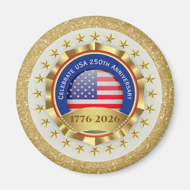 Aimant 250th Anniversary USA Patriotic | 1776–2026 (Devant)
