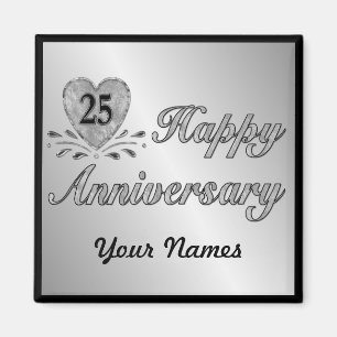 Aimant 25e anniversaire - Argent