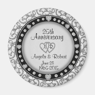 Aimant 25e anniversaire d'argent