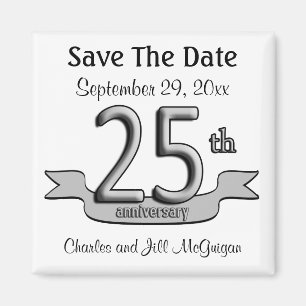Aimant 25e anniversaire Enregistrer la date Favoris de la