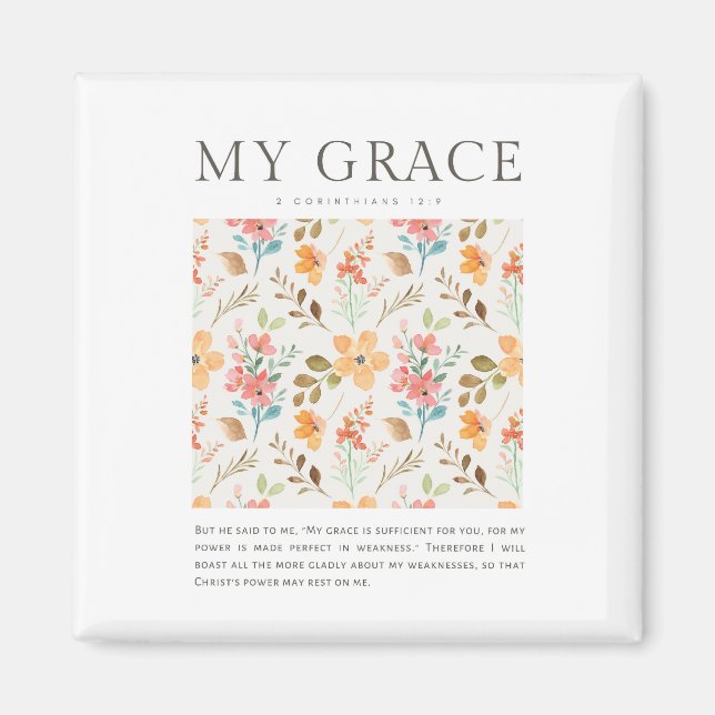 Aimant 2 Corinthiens 12:9 Ma grâce vous suffit (Devant)