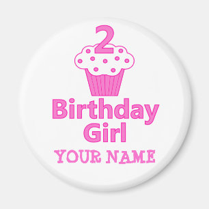 Aimant 2 - Fille d'anniversaire - conception de petit