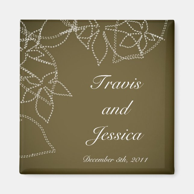 Aimant 2"x2" Favoriser l'aimant Automne Floral Feuilles d (Devant)