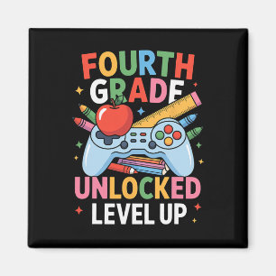 Aimant 2e année débloquée Level Up Gamer Enfants Garçons 