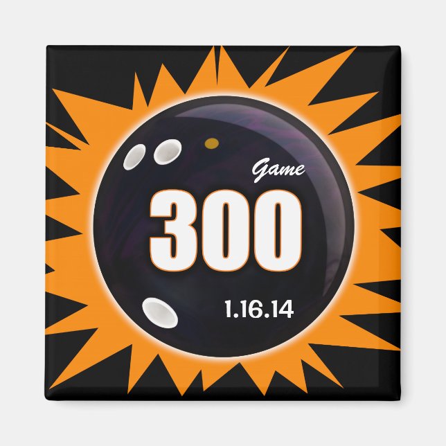 Aimant 300 Jeu Parfait Bowling, Orange & Black (Devant)