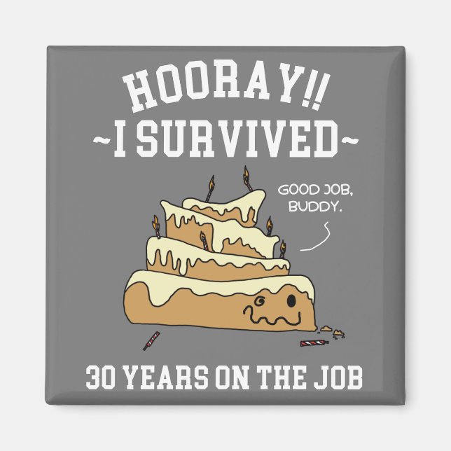 Aimant 30 ans dans l'emploi 30e anniversaire de l'employé (Devant)