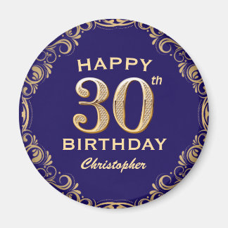 Aimant 30e anniversaire de la Parties scintillant marine 
