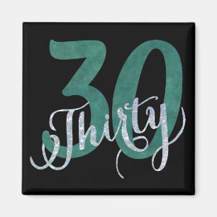 Aimant 30e Vert   Black Anniversaire Party  