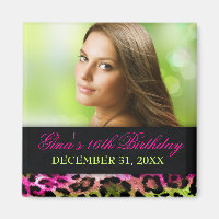311 Chic Chic Hot Rose Lime Leopard Bow Enregistre