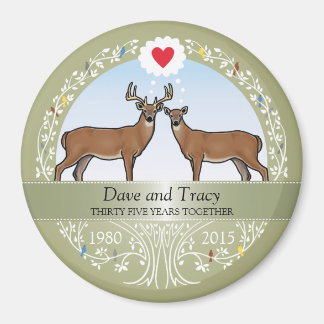Aimant 35e anniversaire du Mariage personnalisé, Buck & D