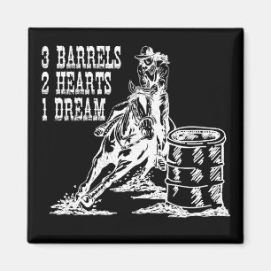 Aimant 3 Barils 2 Coeurs 1 Dream Barrel Racing