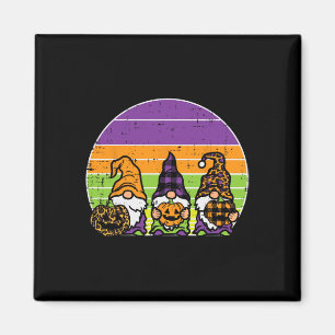 Aimant 3 Léopard Plaid Gnomes Citrouille Rétro Halloween
