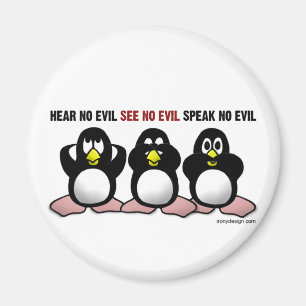 Aimant 3 pingouins sages