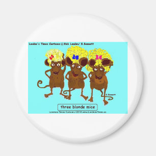 Aimant 3 Souris Blondes T-shirts Drôles Mugs Cartes & Cad