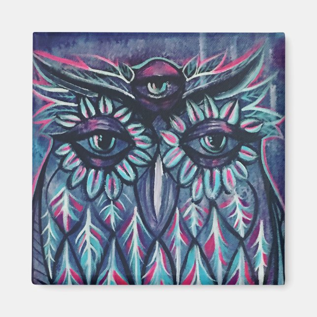 Aimant 3e hibou des yeux (Devant)