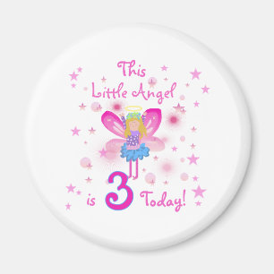 Aimant 3ème Peu d'anniversaire d'ange