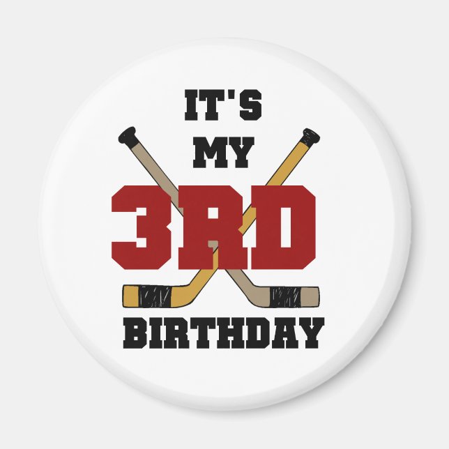 Aimant 3èmes T-shirts et cadeaux d'anniversaire d'hockey (Devant)