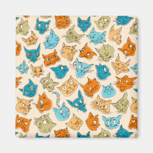 Aimant 40 visages de chat et une queue