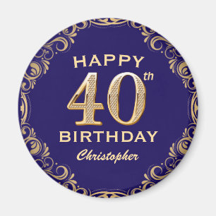 Aimant 40e anniversaire de la Parties scintillant marine 