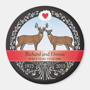 Aimant 40e anniversaire de Mariage personnalisé, Buck & D