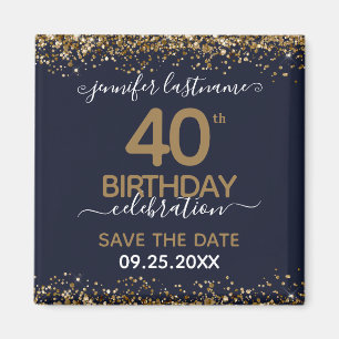 Aimant 40e anniversaire Enregistrer l'aimant de la date