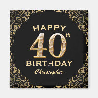40e anniversaire Parties scintillant noir et or ca