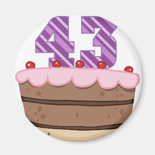 Aimant 43 ans sur le gâteau d'anniversaire