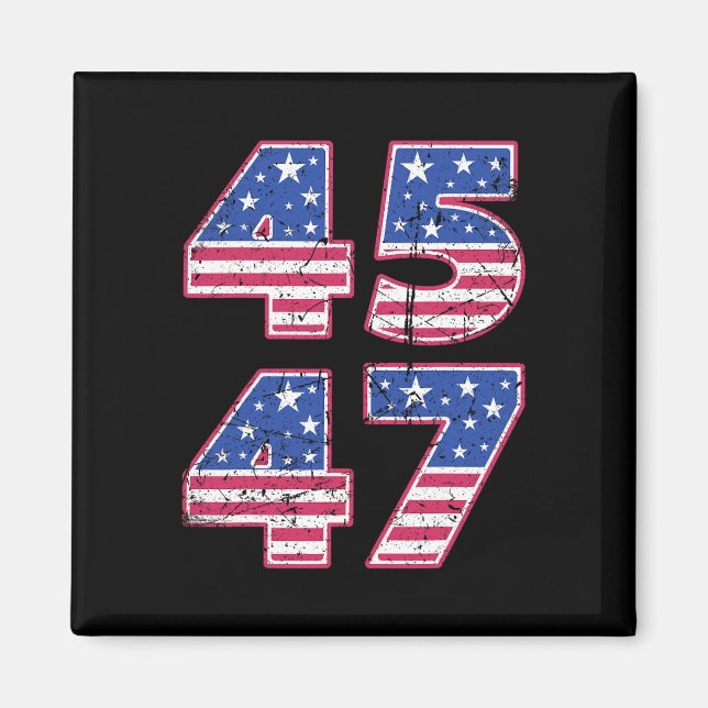 Aimant 45 47 Président Patriotique Trump Deux Fois Dans U (Devant)