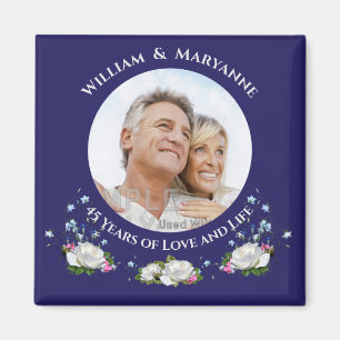 Aimant 45 ans d'amour Mariage Roses
