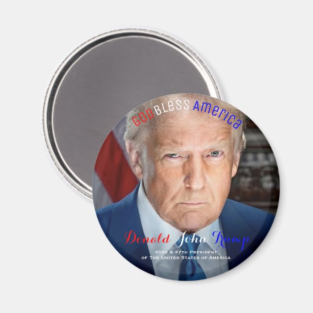 Aimant 45ème et 47ème président des États-Unis Donald Tru (Recto/Verso)