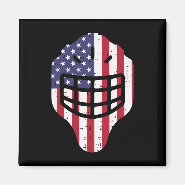 Aimant 4 juillet Casque de hockey sur glace Amérique Drap (Devant)