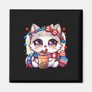 Aimant 4 juillet Cute Chemise Chat Filles Kawaii Anime Bo