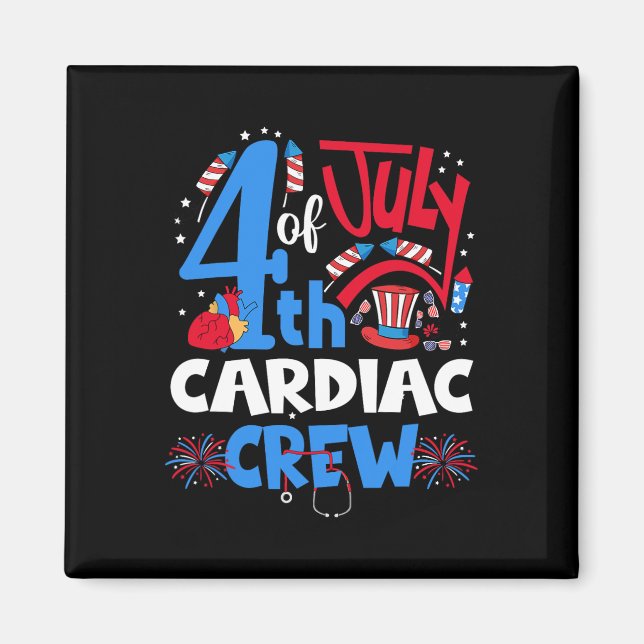 Aimant 4 juillet Équipage Cardiaque Infirmière Cardiaque  (Devant)