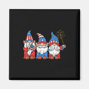 Aimant 4 juillet Fun Patriotic Gnomes USA Pride America