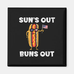 Aimant 4 Juillet Hotdog Us Drapeau Suns Out Funny America