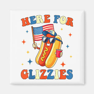 Aimant 4 juillet ici pour Glizzies Hotdog Patriote Hommes
