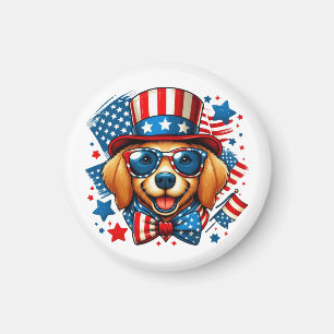Aimant 4 juillet USA chien patriotique Jour de l'Indépend