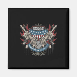 Aimant 4e Amérique patriotique - Indépendance des vétéran