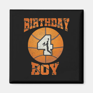 Aimant 4e anniversaire tenue garçon basket-ball quatre an