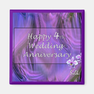 Aimant 4ème heureux. Anniversaire de mariage
