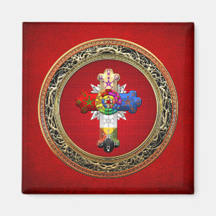 Aimant [500] Rosy Cross (Croix Rose) sur Red & Gold
